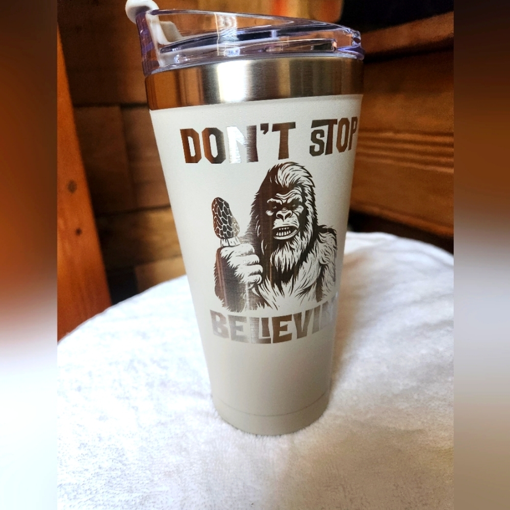 Bigfoot With a Morel Laser Engraved Insulated McKinley Tumbler - 20 Oz